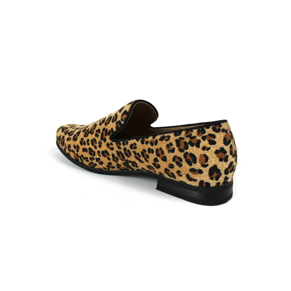 thumbnail image 2 of Men's Smoking Leopard Print Tuxedo Loafers – Slip On Dress Shoes – Prom, Homecoming, Classic – Metrocharm 2 of 4