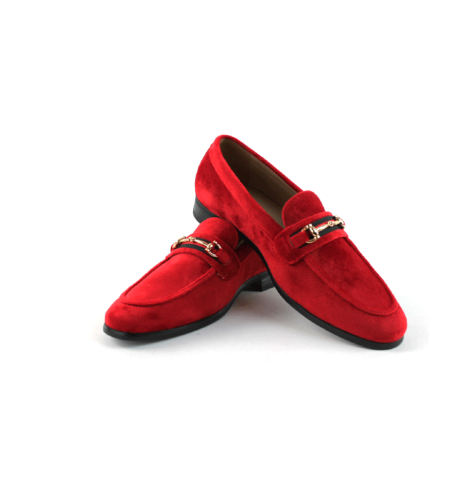 Black Velvet Slip On Loafers Men's Dress Shoes Modern Formal Footwear By AZAR 