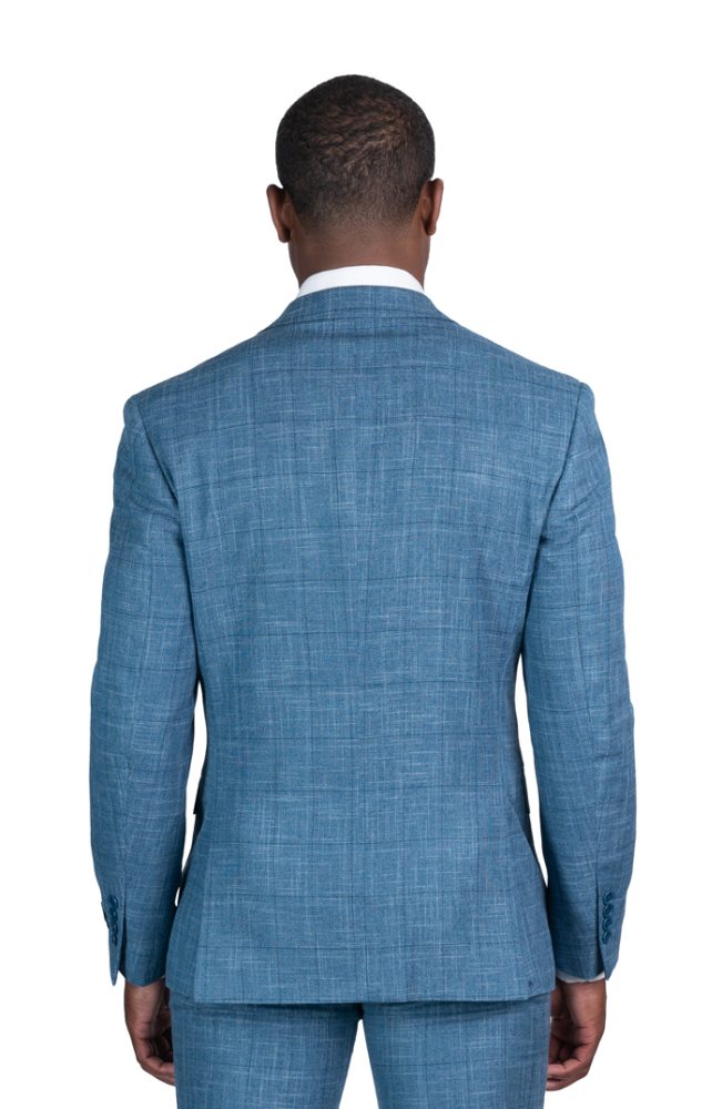 Azar Suits - Ocean Blue 2 Button Tweed Slim Fit Suit $149 #azar #azarman  #azarsuits #prom #suits #wedding #prom2024 #groom #groomsmen