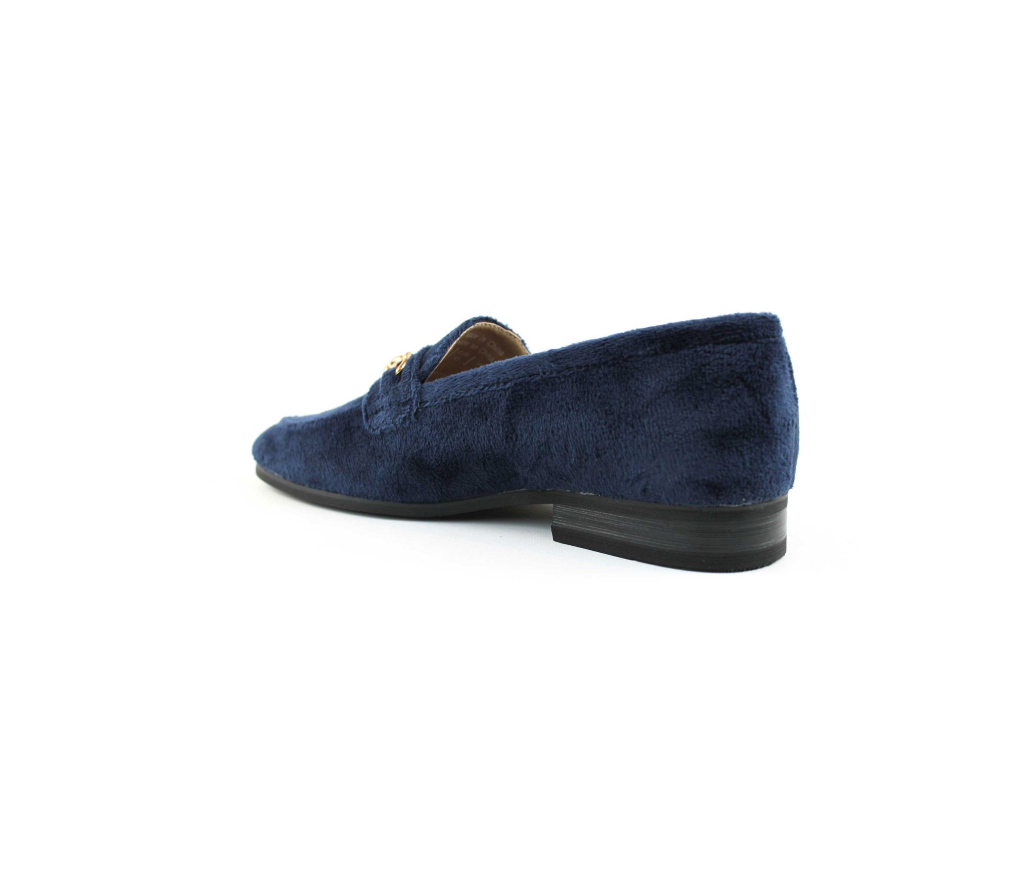 navy blue velvet loafers