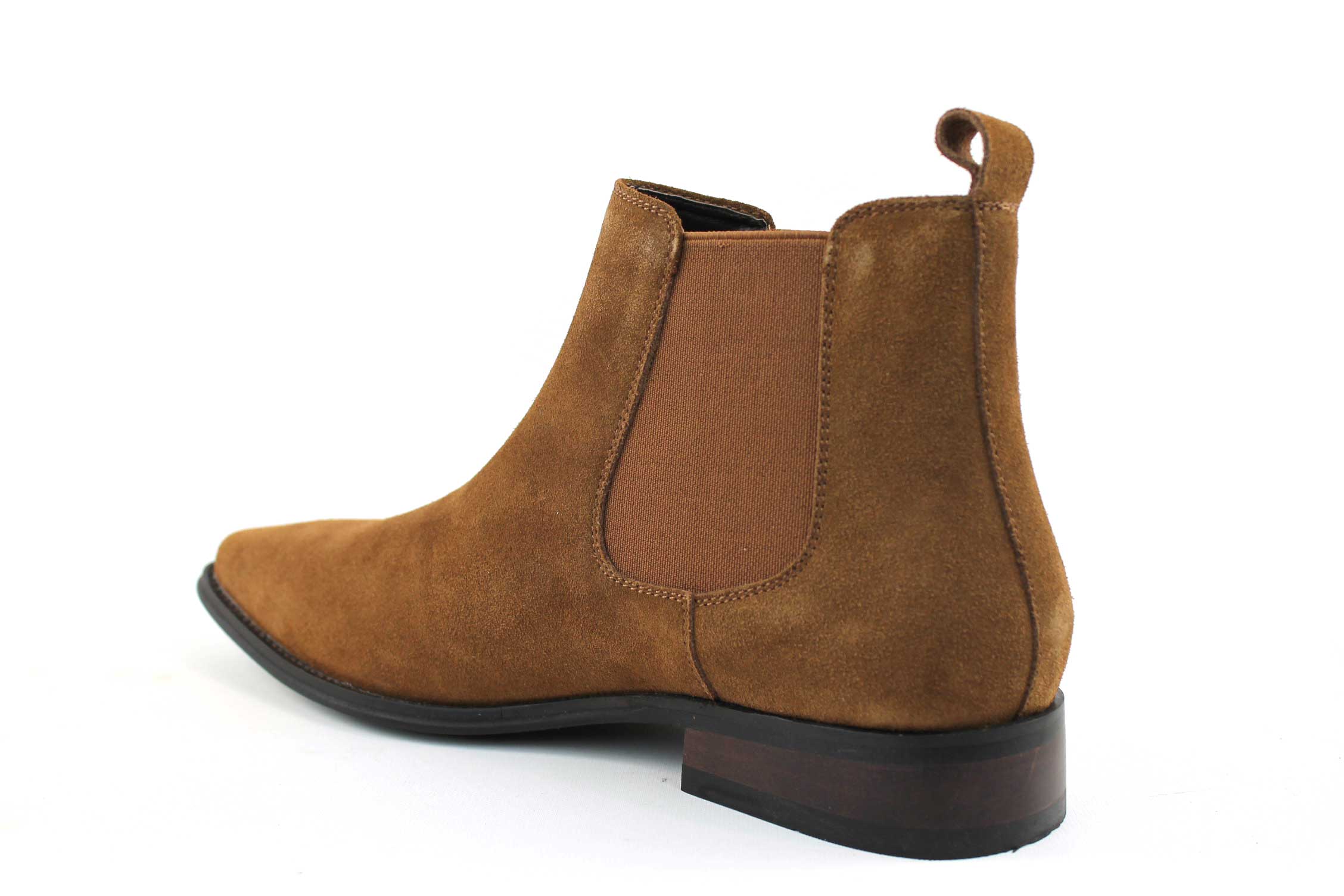 Genuine Suede Cognac Brown Chelsea Boots - Image 4