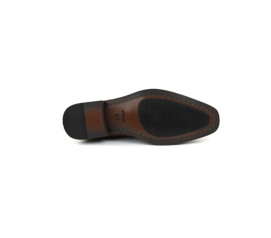AZAR Men’s Cognac Brown Suede Chelsea Boots – Almond Toe, Leather Lining, Pull-On Style (Sizes 6.5-13)