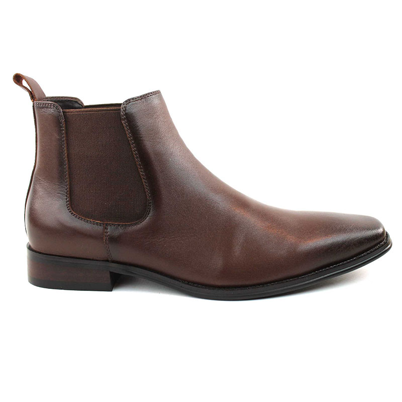 Genuine Leather Dark Brown Chelsea Boots