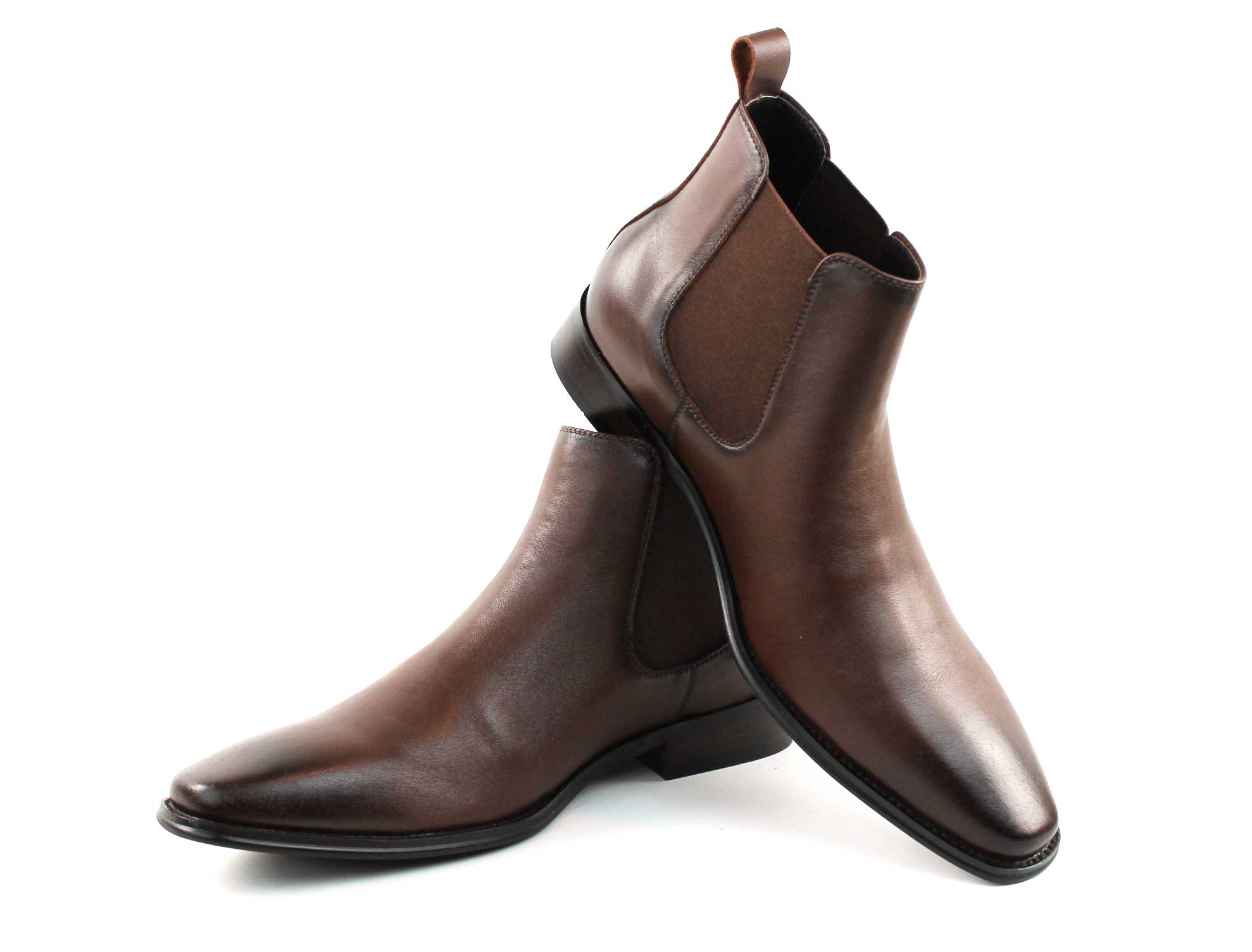 Genuine Leather Dark Brown Chelsea Boots - Image 3