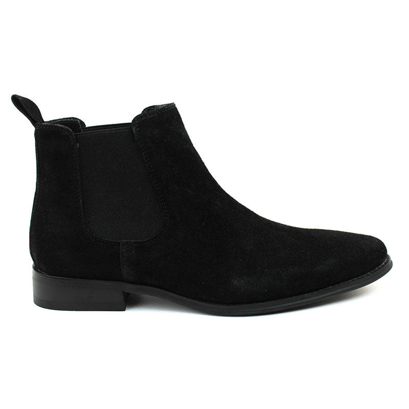 Genuine Suede Black Chelsea Boots