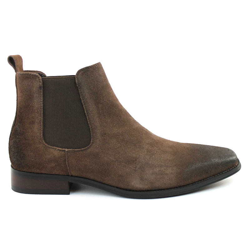 Genuine Suede Dark Brown Chelsea Boots
