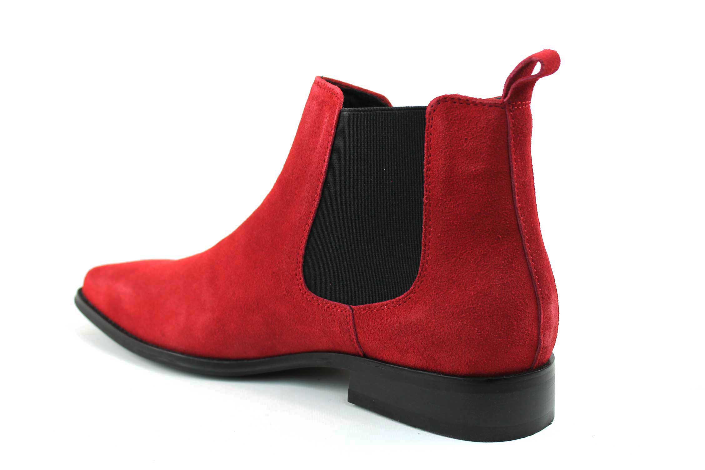 Genuine Suede Red Chelsea Boots - Image 6