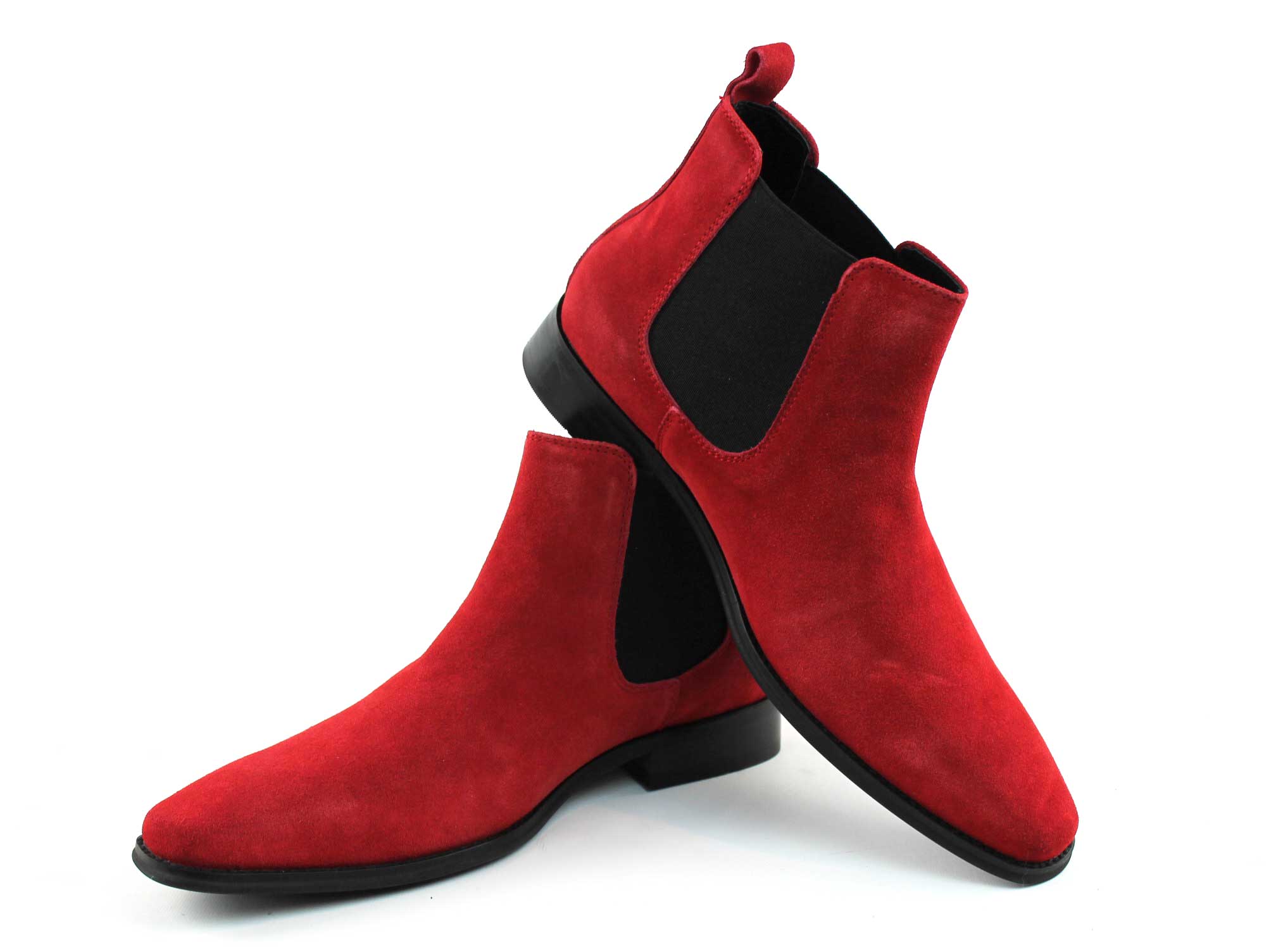 Genuine Suede Red Chelsea Boots - Image 4