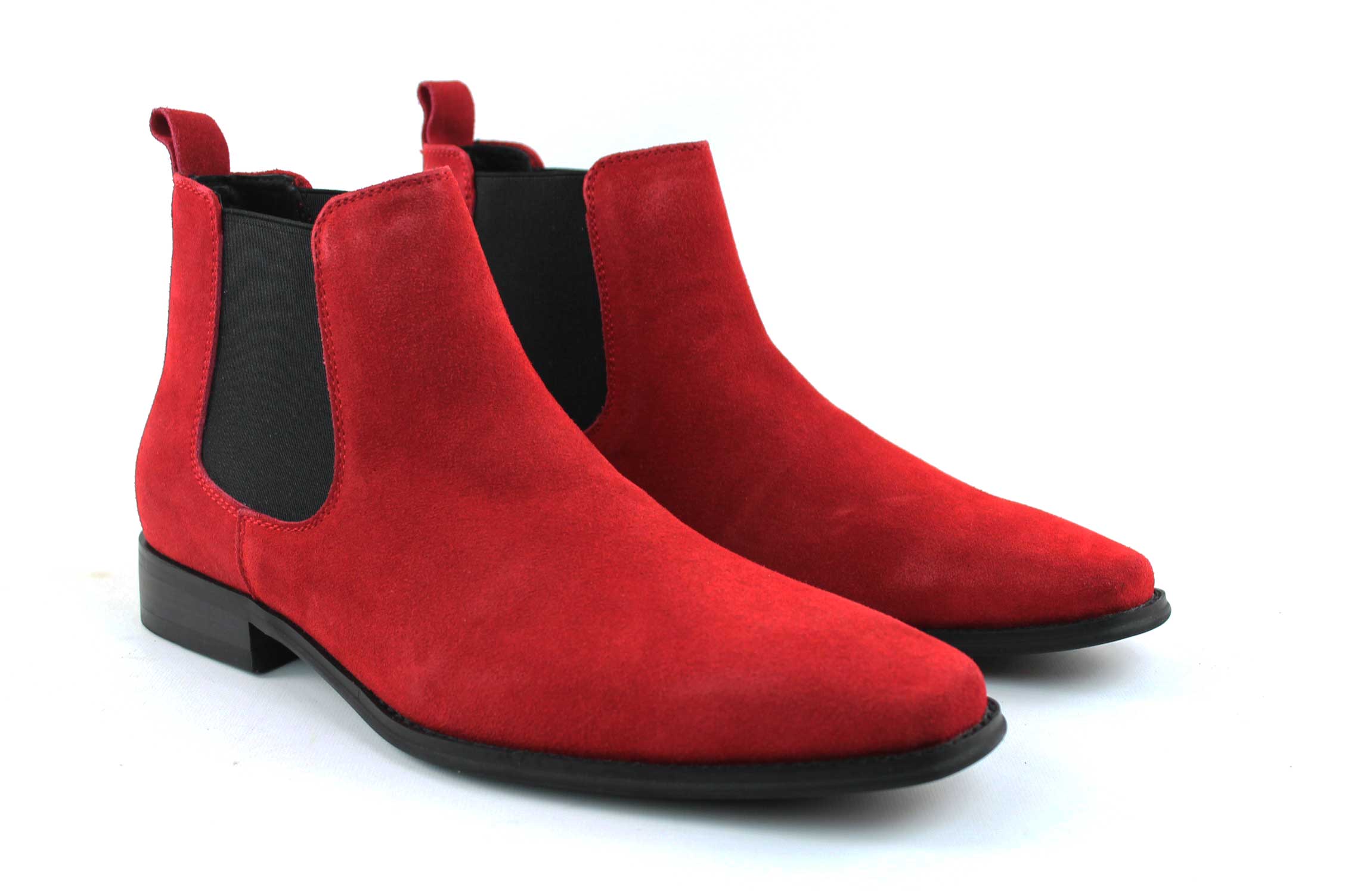 Genuine Suede Red Chelsea Boots - Image 5