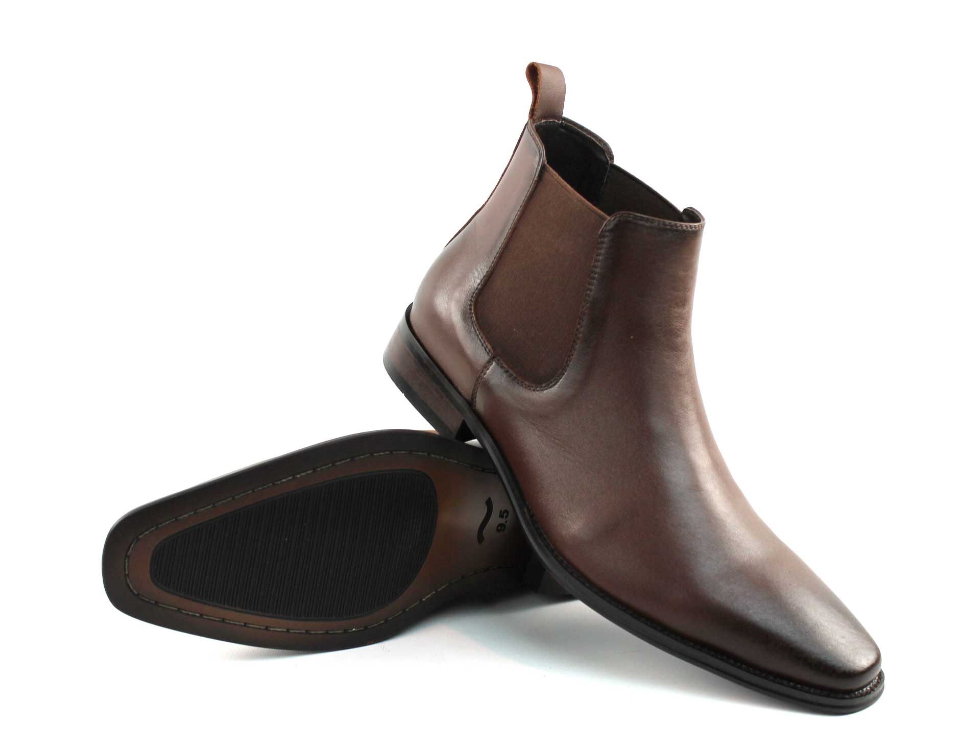 Genuine Leather Dark Brown Chelsea Boots - Image 6