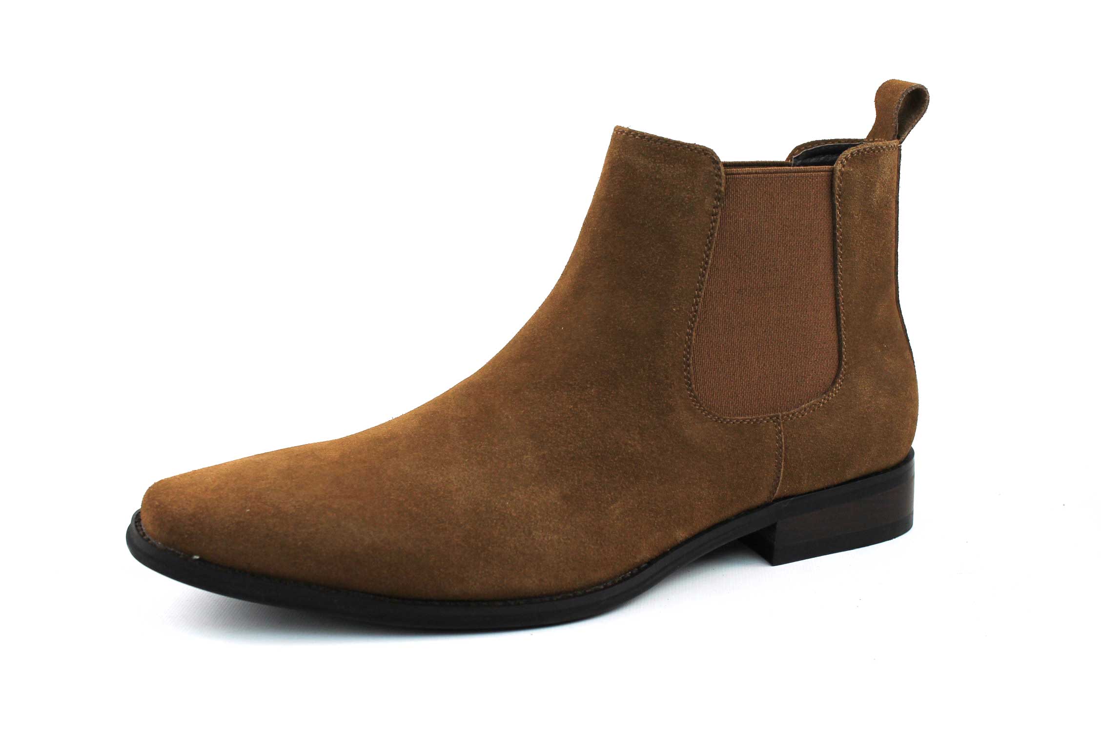 Genuine Suede Cognac Brown Chelsea Boots - Image 6