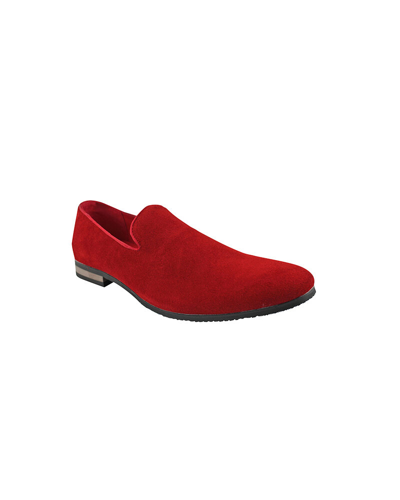 Alternative view of Geunine Suede Plain Red Mens Dress Slip On Loafers