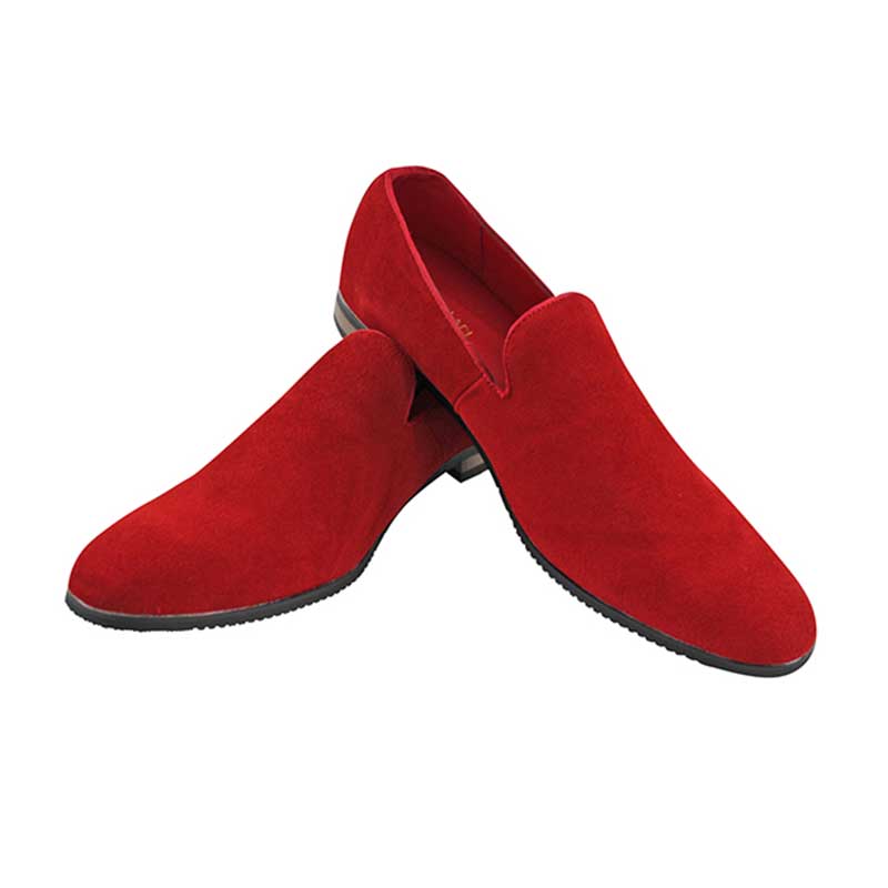 Alternative view of Geunine Suede Plain Red Mens Dress Slip On Loafers