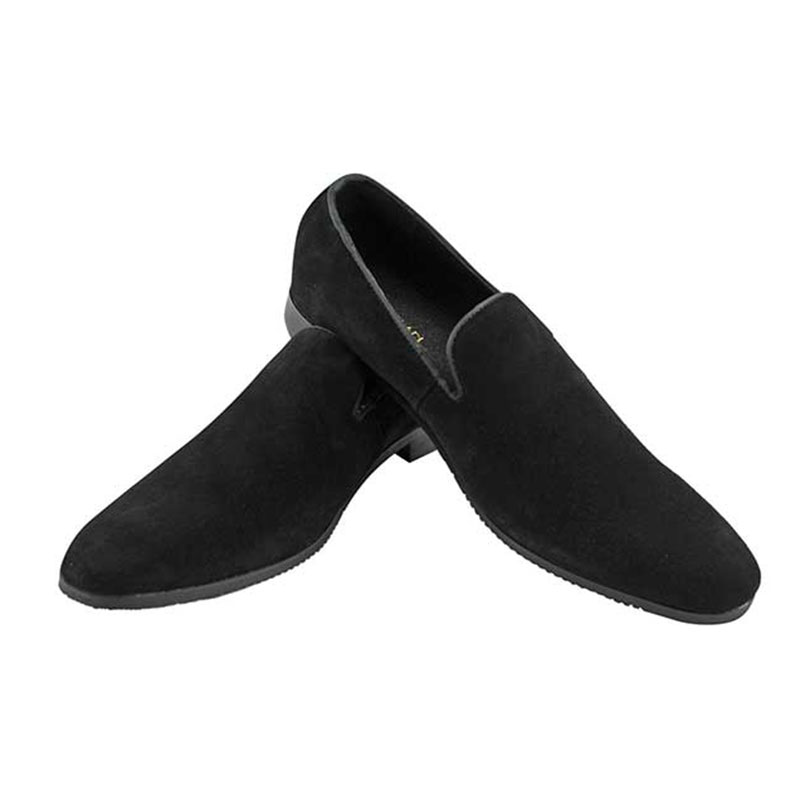 Alternative view of Geunine Suede Plain Black Mens Dress Slip On Loafers