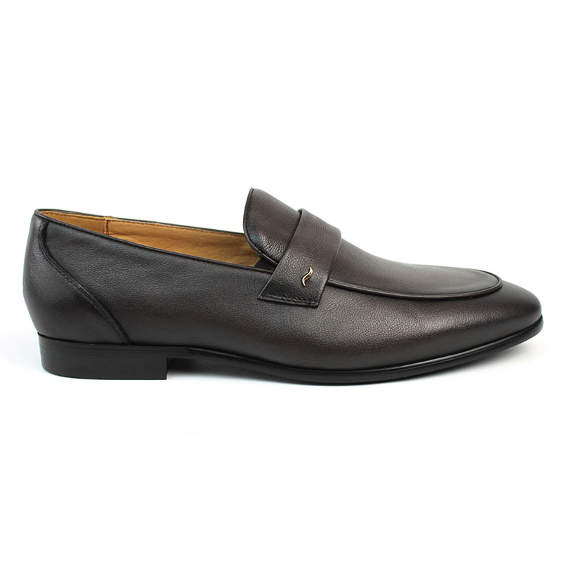 Men's Exclusive Brown Genuine Leather Slip On Dress Shoes Loafers