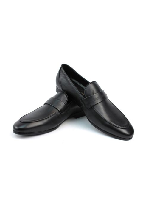 Alternative view of Men's Exclusive Black Genuine Leather Slip On Dress Shoes Loafers