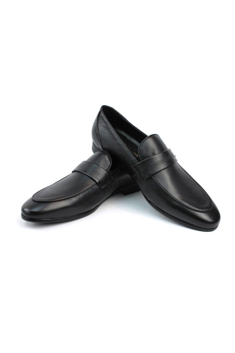 Alternative view of Men's Exclusive Black Genuine Leather Slip On Dress Shoes Loafers