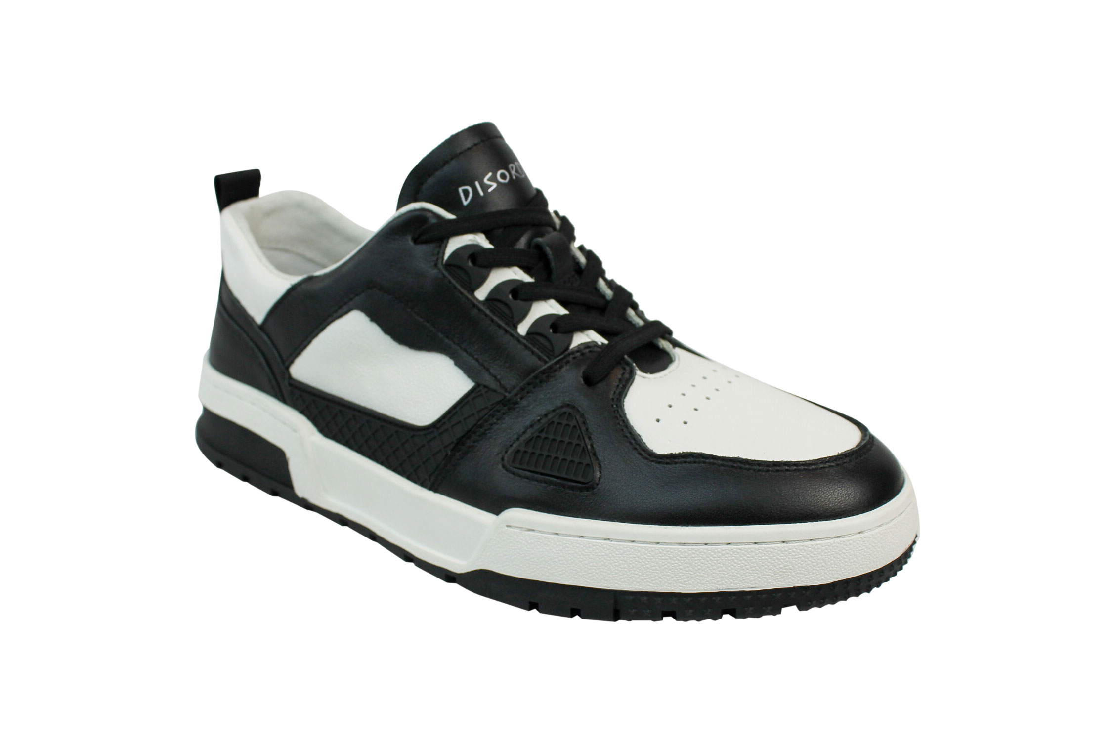 Exclusive Men's Genuine Leather Fashion Suit Sneakers Black & White Shoes - Image 7