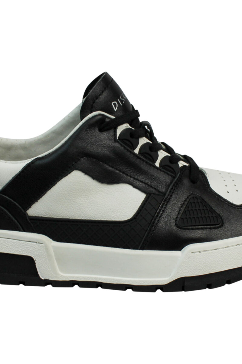 Exclusive Men's Genuine Leather Fashion Suit Sneakers Black & White Shoes