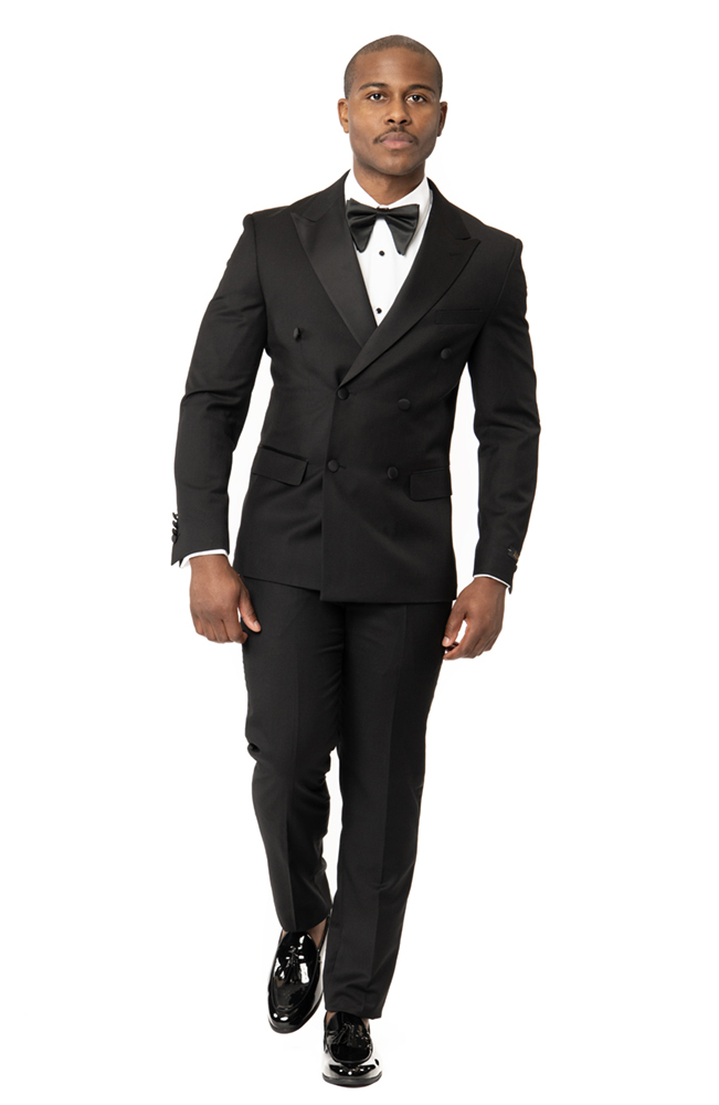 Slim Fit Men Suit White Tuxedo 2 Button Black Satin Collar 3 Piece Vested  AZAR