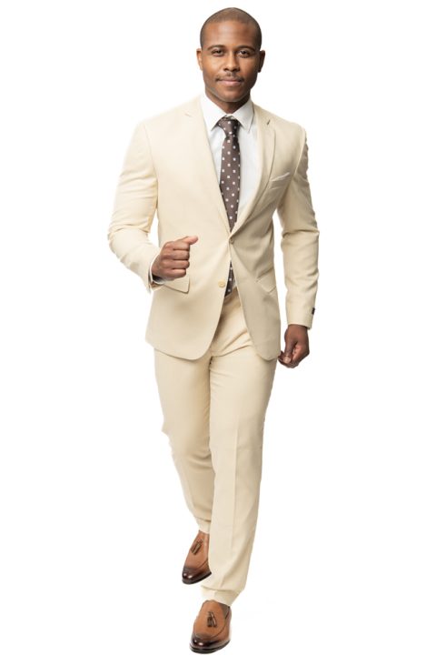 AZAR MAN Slim Fit 2 Button Pinstripe Men's Suit Notch Lapel LY7918