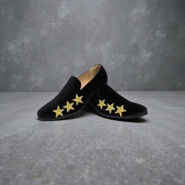 princess polly baby blue dress Fiesso Men Black Gold Silver Rhinestone Embellished SlipOn Dress Red Bottom  Shoe main image 1